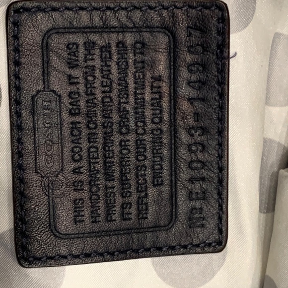 Authentic Navy Leather Coach Bag - Picture 8 of 9